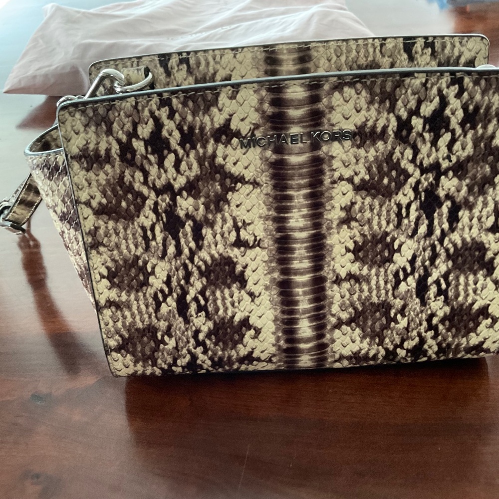 Michael Kors Natural Snakeskin Embossed Bag